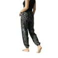 thumbnail image 4 of CosplaySpa Women's Harem Boho Palazzo Pants, Elastic, Drawstring, Plus Size, 4 of 7