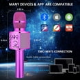 thumbnail image 2 of BONAOK Wireless Bluetooth Karaoke Microphone, 3-in-1 Portable Handheld Mic Speaker Party Machine for All Smartphones,Gifts for Kids Adults Q37 (Purple), 2 of 9