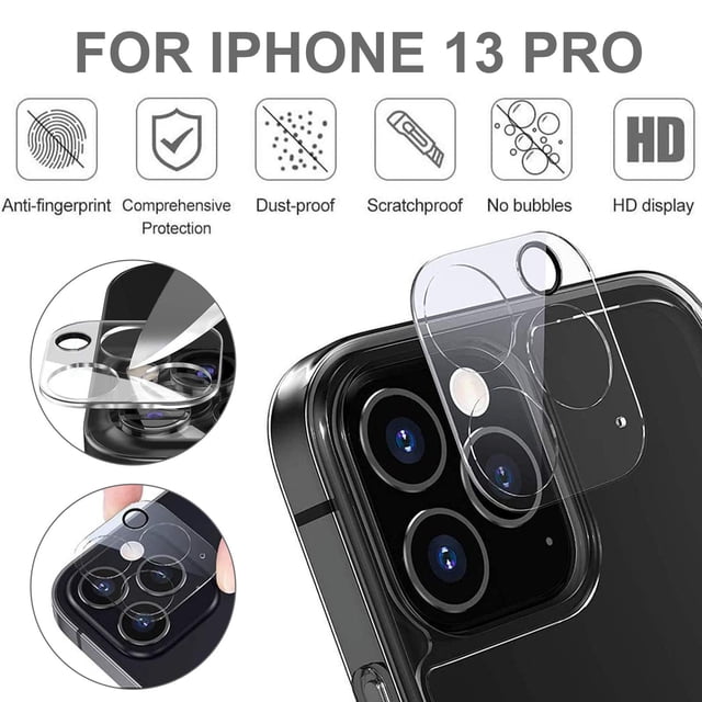 ICQOVD 1 PCS Metal Tempered Glass Screen Rear Camera Lens Protector for 13 2021 New