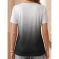 thumbnail image 2 of Cuteduck Women Tops Casual Short Sleeve V-Neck T-Shirt Summer Color Blending Loose Fit Comfort T-Shirt M-3XL, 2 of 9