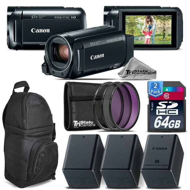 Canon VIXIA HF R800 57x Camcorder + 2 Extra Battery + 128GB PowerUp