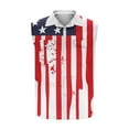 thumbnail image 4 of BiZtdJrK Hawaiian Shirts for Men Summer Sleeveless Button Down Lapel Vest American Flag Printed Casual Beach Aloha Shirt with Pockets Red M, 4 of 6