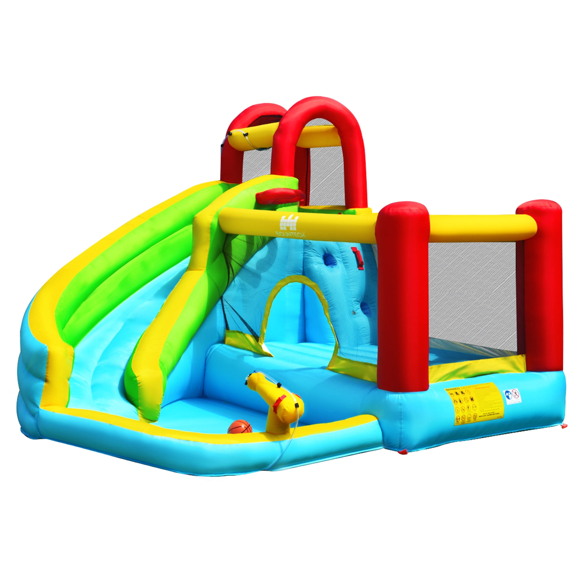 Gymax Inflatable Kids Water Slide Jumper Bounce House Splash Water Pool W/ 735W Blower