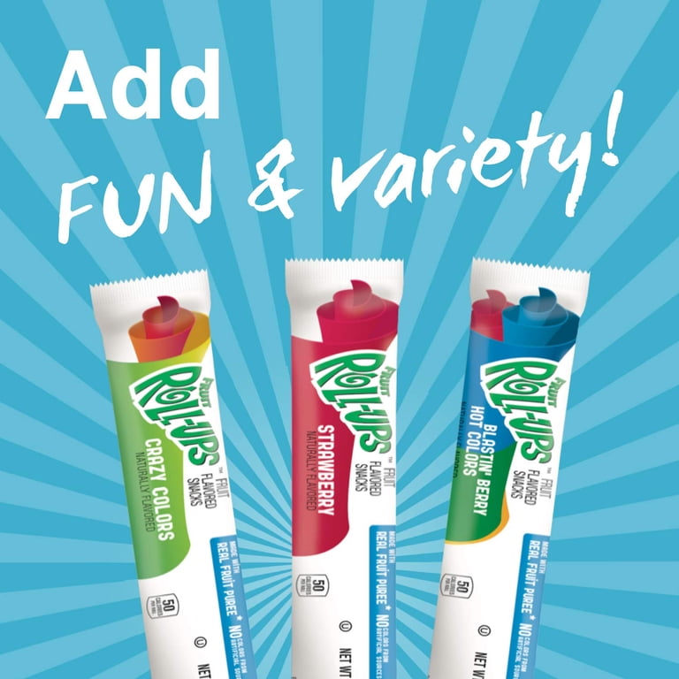 Betty Crocker Fruit Roll Ups, Crazy Colors, 0.5 Oz, 96 Count