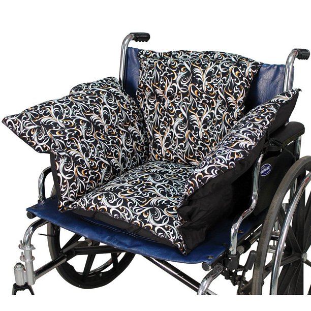 Fancy Black Comfort Cushion Soft Wheelchair Pad Helps Prevent Pressure