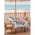 thumbnail image 2 of Outdoor Tablecloth with Umbrella Hole for Patio/Picnic/Party/Camping, Spring Waterproof Table Cloth Rectangle Table Cover Washable, Truck Botanical Rose Leaves Butterfly Pink Lattice (60"x 84"), 2 of 8