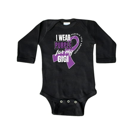 

Inktastic Chronic Pain I Wear Purple For My Gigi Gift Baby Boy or Baby Girl Long Sleeve Bodysuit