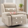 thumbnail image 1 of Lnsenfin Oversized Swivel Rocker Recliner Chair for Adults with Massage for Living Room,Khaki, 1 of 6