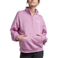thumbnail image 1 of Reebok Womens Quarter-Zip Sweatshirt, Pink, X-Small, 1 of 2
