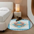 thumbnail image 3 of Blue Crab Nautical Large Area Rugs for Bedroom Living Room, Soft Non Slip Carpet Bedside Rug, Ocean Coastal Geometric Round Floor Cover Kitchen Accent Rug 4' for Dining Room/Office, 3 of 9