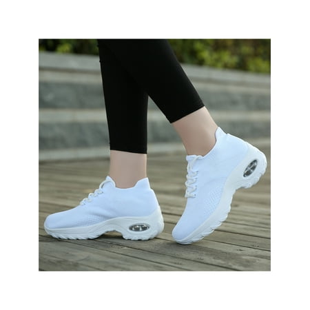 

GENILU Womens Trainers Running Walking Shoes Mesh Lace-Up Lightweight Breathable Soft Sole Shoes