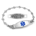 thumbnail image 1 of MedicEngraved Stainless Steel Custom Medical Alert Bracelet - 5mm Heart Link, 1 of 7