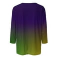 thumbnail image 5 of Feancey Deal of The Day Spring 3/4 Sleeve Tunic Tops for Women 2025 Trendy 3D Mask Graphic Crewneck T-Shirts Carnival Themed Party Blouse Novelty Parade Pullover Purple L, 5 of 6