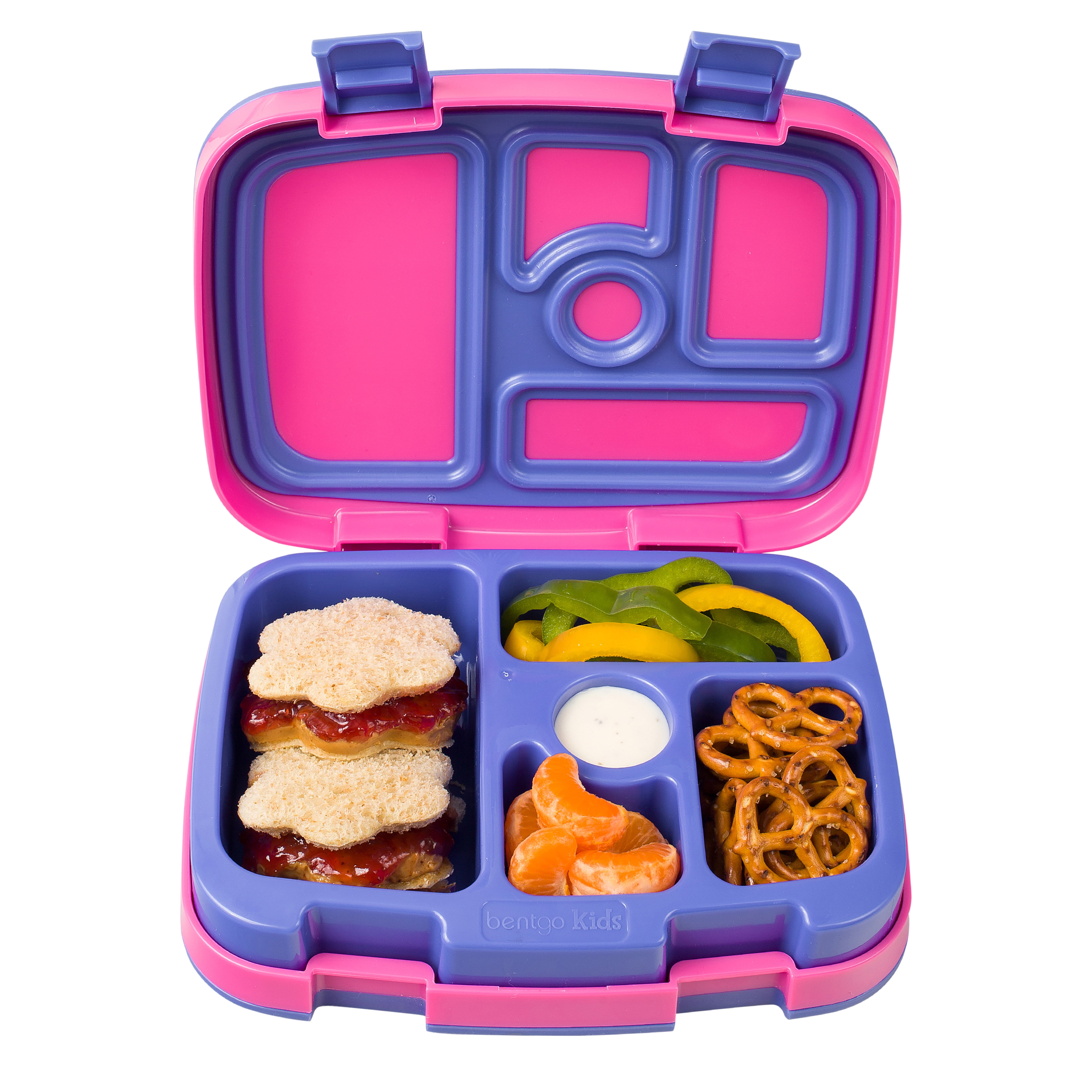 Bentgo Kids Brights Leak-Proof 5-Compartment Bento-Style Kids Lunch Box Fuchsia 
