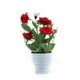 thumbnail image 1 of Artificial Bonsai Faux Plant Fake Plastic Plant with Pots for Home Office Window Table Decorations - Red (Chinese Rose), 1 of 9