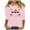 Pink, variant on Women's Christmas Graphic Shirts Crewneck 3/4 Length Sleeve Casual Pullover Tee Tops Loose Soft Fit T Shirt