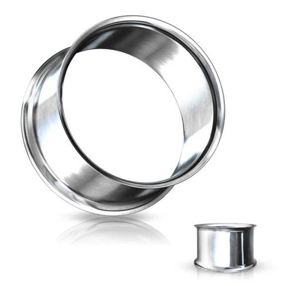 Surgical Steel PVD Double Flared Plug Ear Tunnel 8 to 1" Gauge - Pair