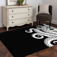 thumbnail image 4 of Black White Octopus Area Rug 4x6 Washable Rug Non Slip Coastal Ocean Animals Nautical Large Area Rug Indoor Floor Carpet for Entryway Bedroom Kitchen Living Room Home Office Dining Room Nursery, 4 of 8