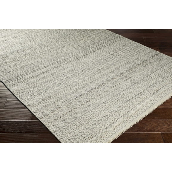 Hauteloom Wexford Wool Living Room, Bedroom Area Rug - Bohemian, Transitional - Charcoal, Dark Red, LightGray - 10' x 14'