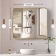 thumbnail image 4 of EDX Bathroom Mirror 32"x 48" Wall Mirror with Rectangular Metal Frame, Gold, 4 of 7