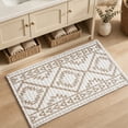 thumbnail image 3 of SIXHOME Waffle Bath Mat Non-Slip Bathroom Rug Super Absorbent Quick Dry Soft Textured Boho Bath Rug Washable Thick Shower 24"x36" Floor Mat Cream, 3 of 8