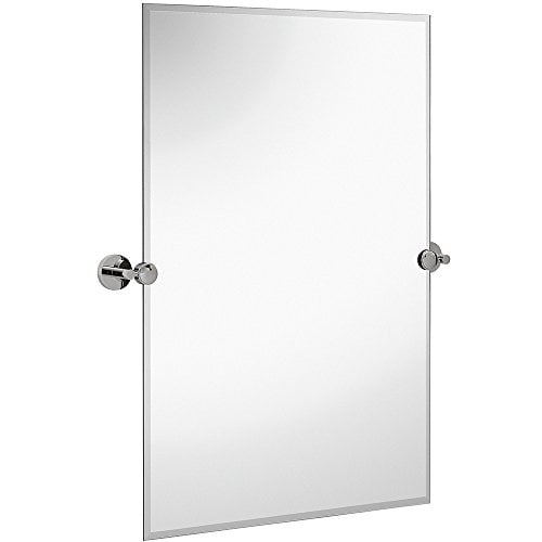 Hamilton Hills Large Pivot Rectangle Mirror with Polished Chrome Wall