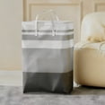 thumbnail image 2 of Large Fabric Laundry Basket Collapsible Dirty Clothes Hamper with Handles for Bathroom Bedroom and Closet Storage Gray, 2 of 3