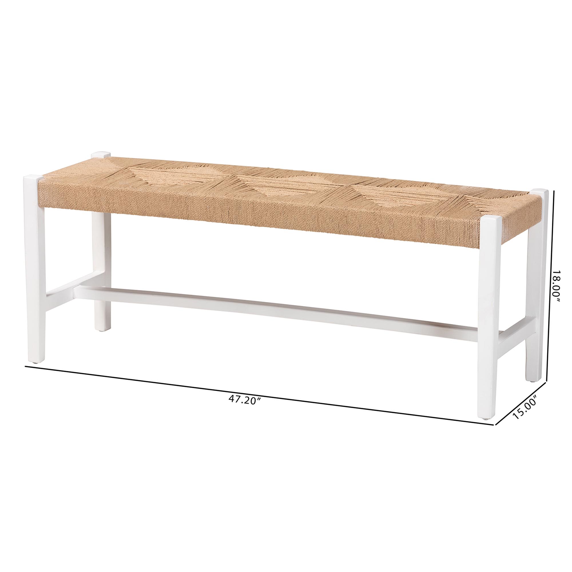 bali & pari Prita Boho Bench, Brown