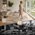 thumbnail image 2 of Pentantan 6'x9' Area Rugs for Living Room, Machine Washable Modern Stripe Neutral Rug, Non Slip Low Pile Waterproof Indoor Carpet for Bedroom Dining Room Office, Easy to Clean, Brown, 2 of 7