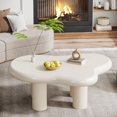 thumbnail image 3 of Tribesigns Table Basse Nuage avec 4 Pieds Solides, Blanc, 3 of 7