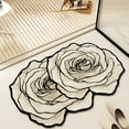 thumbnail image 2 of Yhmxh Roses Bathroom Rug Mat, Black and White Bath Rugs,Quick-Drying Machine Washable Floor Mat for Shower Room, Soft and Non Slip Diatom Bathroom Mat for Kitchen Bathtub Accessories,15.7"×23.6", 2 of 6