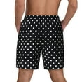 thumbnail image 2 of Mens Swim Trunks Black Polka Dot Quick Dry Board Shorts with Compression Liner, 2 of 6