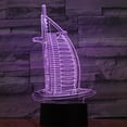 thumbnail image 1 of Lámpara de ilusión LED con luz nocturna 3D Burj Al Arab Hotel, 1 of 3