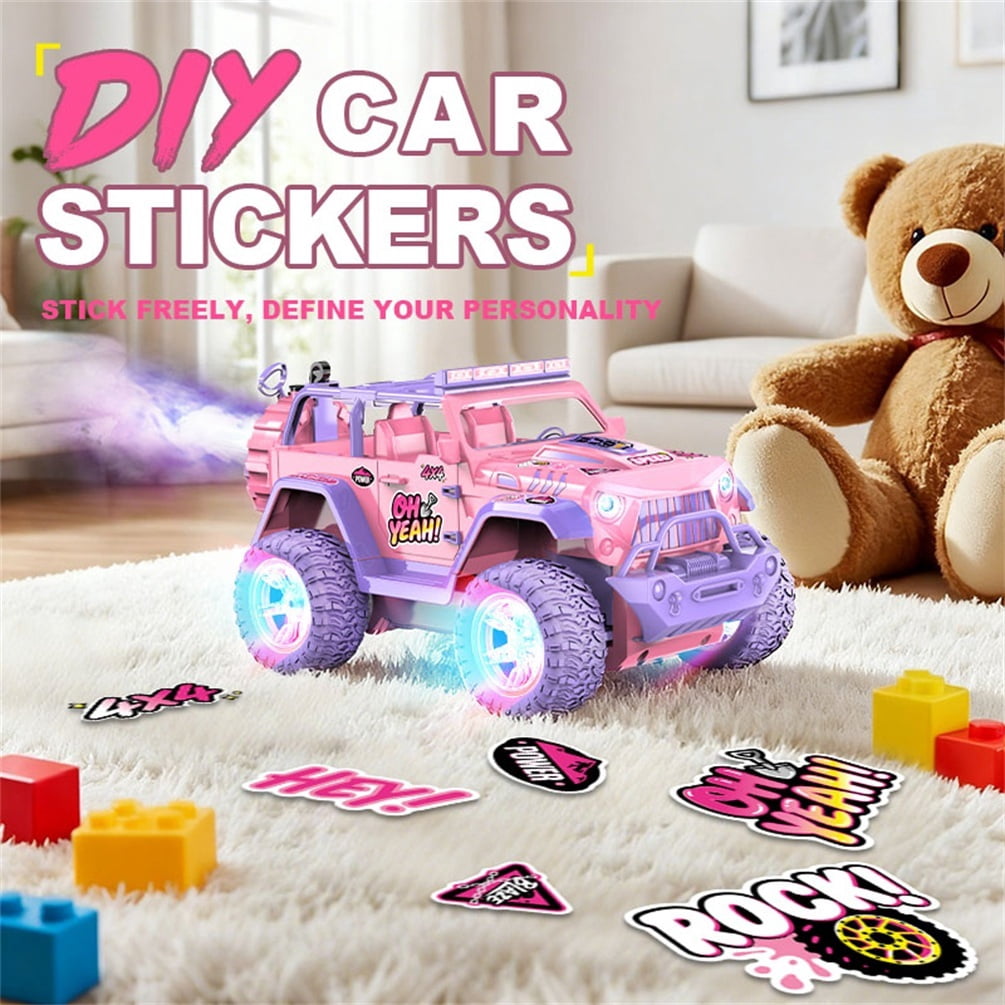 HNH 1:16 Pink RC Monster Truck, Off Road RC Cars for Girls Age 4-12 Birthday Gift