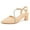 Apricot, variant on kkdom Womens Sandals Heels Pumps Closed Pointed Toe Block Heels Slingback Casual Chunky Heels Office Shoes Gold Size 5.5