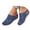 Blue, variant on Clogs for Women Mules Slip-On: Closed Toe Clog Thick Soled Shoes Comfortable Wedge Heel Shoes Memory Foam House Slippers Open Back Leather Clogs Indoor Outdoor Slippers