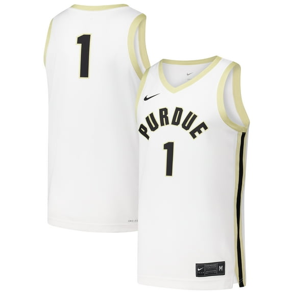 Men's Nike #1 White Purdue Boilermakers Replica Basketball Jersey