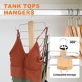 thumbnail image 5 of sixwipe 2 Pack Tank Top Hanger, Wooden Bra Organizer for Closet, Maximum 12 Storage Capacity, Top 360 degrees Rotation, Hanging Space Saving Hook for Tank Tops, Sport Bras, Camisoles, Lingeries, 5 of 7
