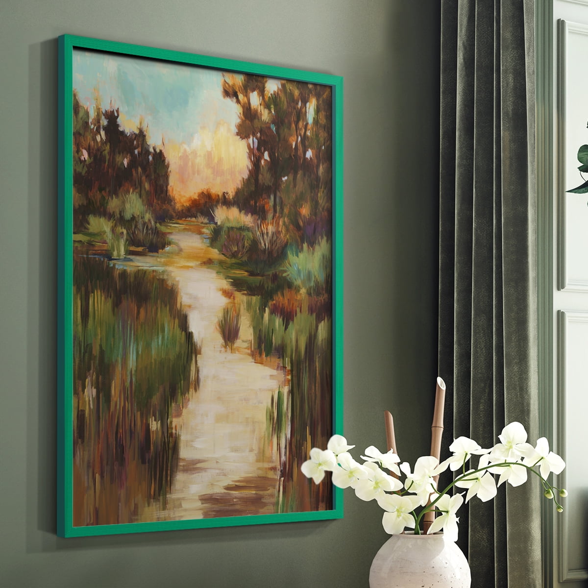 Well Worn Path Framed Print in Green Solid Wood 8 x 10 Framed Print