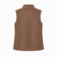 thumbnail image 5 of Womens Vest Jacket Full Zip Solid Color Sleeveless Jacket Fall Winter Casual Regular Length Outerwear with Pockets, 5 of 8