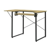 Sew Ready Dart Sewing Machine Table with Folding Top and Adjustable Platform, Black/ Ashwood