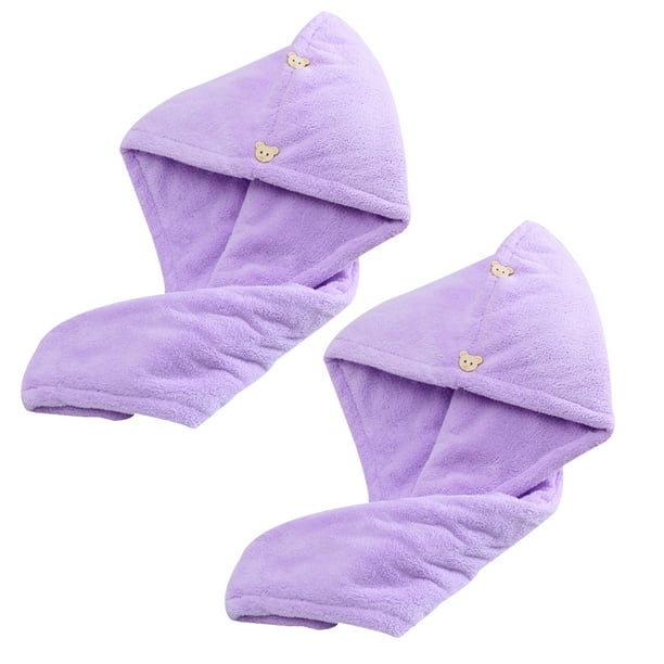 Paquete de 2 toallas de microfibra para secar el cabello para mujeres, turbante para el cabello antiencrespamiento súper absorbente