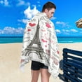 thumbnail image 4 of Coolnut Microfiber Beach Towels,Paris with Lettering Sand Free Beach Towel,Quick Dry Beach Towel, Extra Large Beach Towels for Adults,Kids 71"x31", 4 of 6