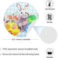 thumbnail image 2 of GZHJMY Round Braided Placemats Watercolor Floral Easter Rabbit Round PVC Woven Place Mats Indoor Washable for Kitchen Dining Tables 15 inch Heat Resistant Round Table Mats, 2 of 7