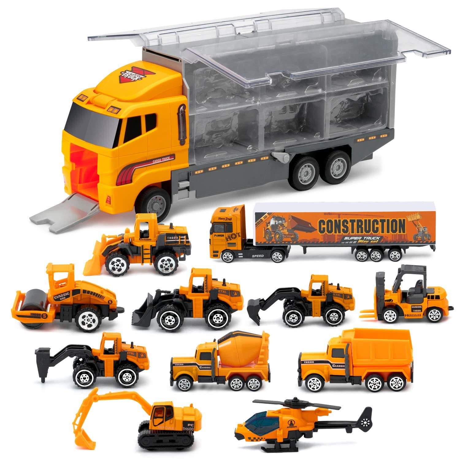 11 in 1 DieCast Trucks Engineering Construction Car Toys Gifts Set