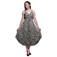 thumbnail image 1 of Bimba Robe Midi d'Été Imprimée à Fleurs pour Femmes, Col en V, Tenue de Vacances - TTTG, 1 of 1
