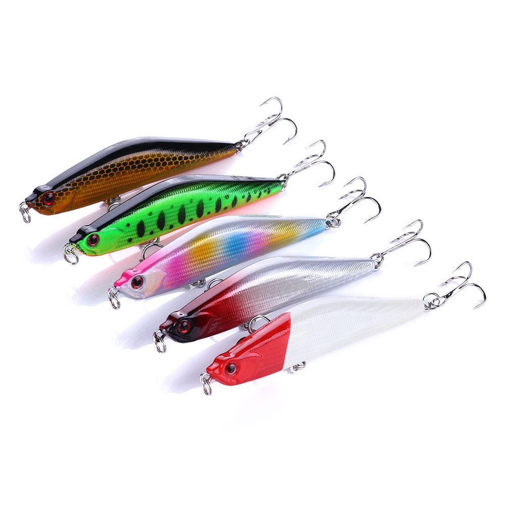HENGJIA Fishing Lures for Bass, 5PCS Fishing Pencil Popper Lures Topwater Pencil Lures Sinking Hard Bait Pencil Popper Lure Surf Fishing Lures Pencil Lure