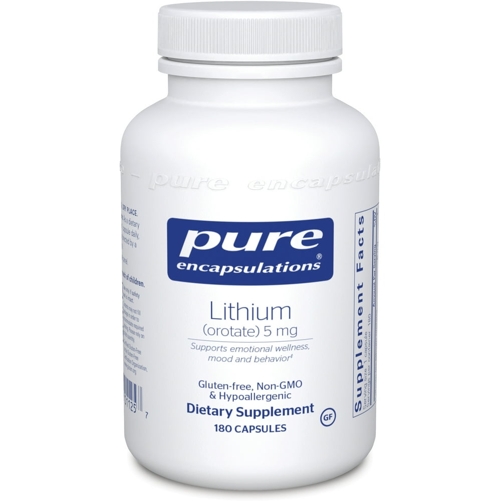 Pure Encapsulations Lithium (Orotate) 5 mg Hypoallergenic