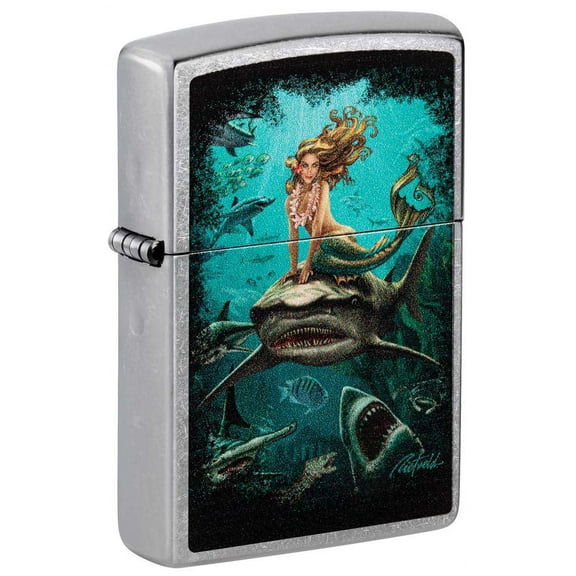 Zippo Lighter: Mermaid and Sharks by Rick Rietveld - Street Chrome 81241