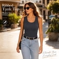 thumbnail image 5 of Women's Ribbed Tank Top, Viscose Sleeveless Round Neck Fitted Cami Shirts for Casual Daily Layering, 5 of 7